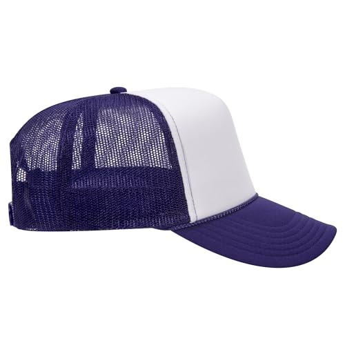 Image of OTTO Polyester Foam Front 5 Panel High Crown Mesh Back Trucker Hats in 97, Bulk, Wholesale