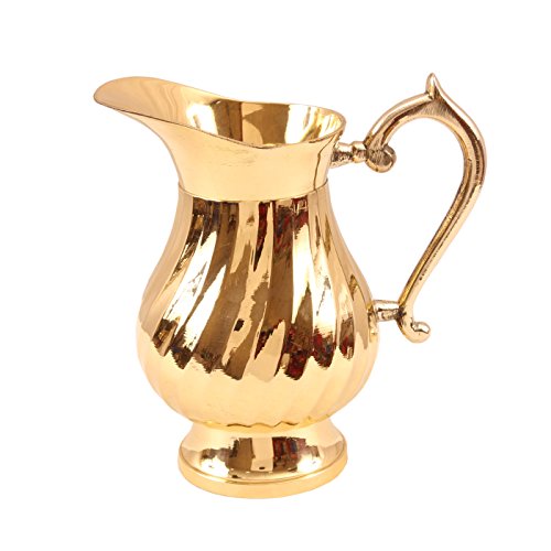 Image of Indian Art Villa Brass Lining Design Jug Pitcher |1000 ML| for Serving & Storage Water Tableware