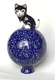  Gartenkugel Katze, aus Keramik, Handarbeit, tolle Geschenkidee, Hochzeit