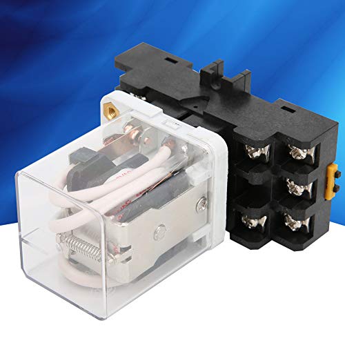Relé JQX-38F 24V con base de 12V CC para control industrial 2