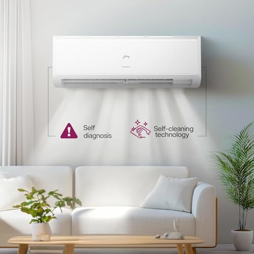 Image of Godrej 1.5 Ton 3 Star, 5 Years Comprehensive Warranty, AI Powered, 5-In-1 Convertible Cooling, Inverter Split AC (Copper, Model, Heavy duty cooling at 52 C, AC 1.5T TR HIC 18Y3TG WA 3S, White)