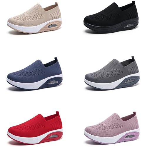 Aceptolcom Women's Nursing Shoes Air Cushion Nurse Shoes Orthopedic Diabetic Wedge Sneakers Rocker Walking Shoes Platform Wedge Sneakers2