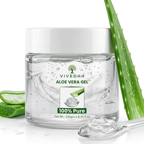 Image of Pure Aloe Vera Gel for Face- (250g), Skin & Hair - Hydrating, Soothing & Everyday Repair - Lightweight Non-Sticky Aloe Vera Gel with Glycerin