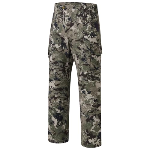 BASSDASH Invis Men’s Stretch Hunting Pants Water Resistant Camo Fishing Pant