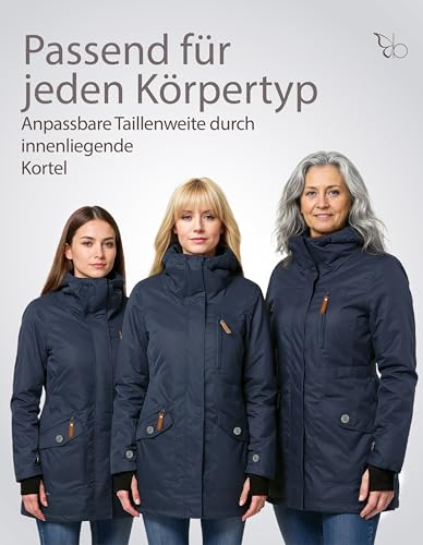 berydale Winterjacke Damen Parka I Warme Übergangsjacke Damen I Atmungsaktiv, Wind- und Wasserdicht I Wintermantel mit Thermowattierung