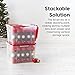 IRIS USA Ornament Storage Box with Attached Lid, Stores 75 Ornaments per Bin, 2-Pack, Stackable Durable Christmas Storage Organization Container Bin for Holiday Decorations and Accessories, Clear/Red
