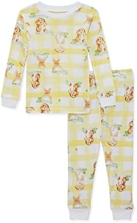 Burt's Bees Baby Baby Boys' Pajamas, Tee and Pant 2-Piece Pj Set, 100% Organic Cotton, Bunny Plaid, 3T