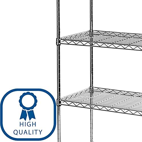 Seville Classics 5-Shelf, 76.2 x 35.6 x 152.4 cm Shelving System, Steel, Chrome