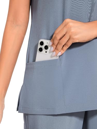 image for COZYFIT Scrubs for Women Set - Stretch V-Neck Scrub Top & Jogger Pant 