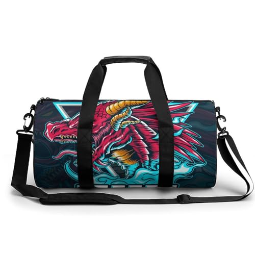 Duffel bag dragon rouge avec grande ouverture pour camping