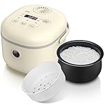 Bear 6 Multifunctional 4 Cups(Uncooked) Rice Cooker with Steamer for 1-4 People, Perfect for White/Brown Rice, Porridge, and Soup, Yellow Rice Cooker