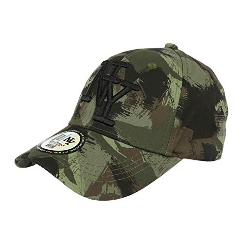 Casquette NY Camouflage Armee Fashion Vert et Noir Baseball Warry - Taille: Taille Unique - Couleur: Vert - Mixte