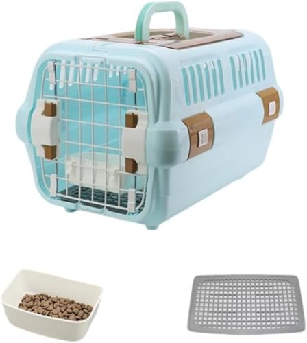 【AZIEBAY】小動物・小型犬用ペットキャリー|ハードタイプ・2サイズ展開|天窓&ツードア仕様|取っ手付き|室内用ゲージ兼ハウス|猫・犬用