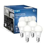 Tapo TP-Link Smart Light Bulbs - Natural Daylight, Dimmable, Compatible w/Alexa and Google Home, A60 Bulb/E27 Base, 60W Equivalent, 800LM CRI>90, 2.4GHz WiFi Only, No Hub Required, L520E(4-Pack)