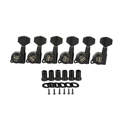 Guitar Locking Tuners 18:1 Guitar Tuning Keys Pegs Locking Tuning Machines Heads for Strat/Tele/LP/SG Electric/Acoustic Guitars Black Left