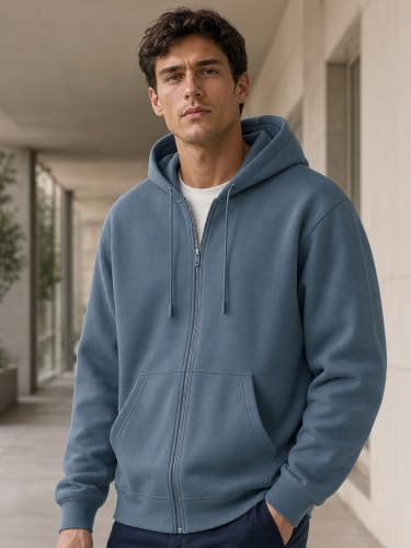 Image of Nobero Classic Zipper Hoodie for Men | Zip Up Hoodies for Men | Regular Fit | Full Zip Closure | Drawstring Hood | Zipped Hooded Sweatshirt | Cotton Rich Zipper Fleece Hoodie