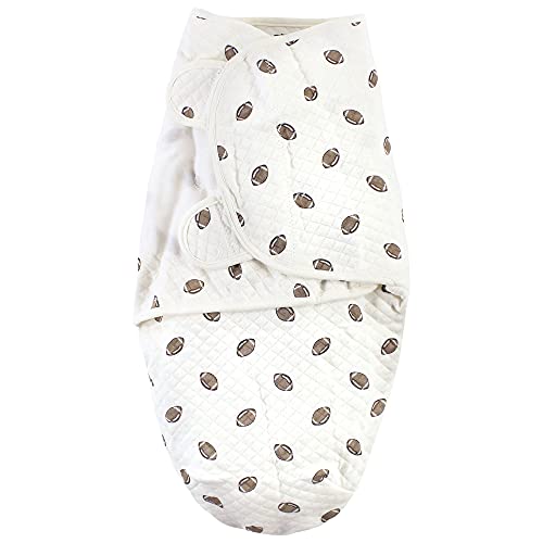 Image of Hudson Baby Unisex Baby Quilted Cotton Swaddle Wrap 3pk, Football, 0-3 Months