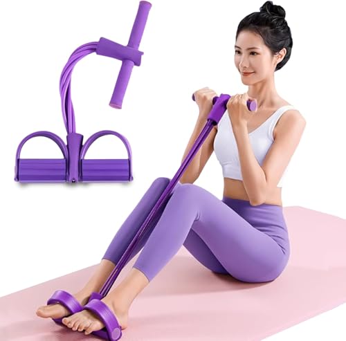 Bauchtrainer, 2026 Upgrade Sit-Up Trainingsgeräte Bodybuilding Expander Ganzkörpertrainer für Zuhause Elastische Zugseil Multifunktions-Leg-Exerciser für Yoga Fitness Abnehmen Training (Purple)