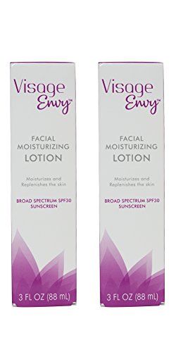 Visage Envy Facial Moisturizing Lotion Infused with Hyaluronic Acid and Vitamin E to Hydrate Skin - SPF 30 Lightweight Non-Greasy Daily Face Moisturizer with Sunscreen, 3 Ounce (2 Pack)