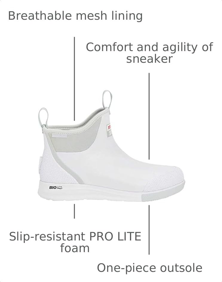 Image of XTRATUF 6 inch Men's Ankle Deck Boot Sport - 30% Lighter, 100% Waterproof Rubber Fishing Footwear - Non-Marking, Slip-Resistant Outsole - Moisture-Wicking Liner