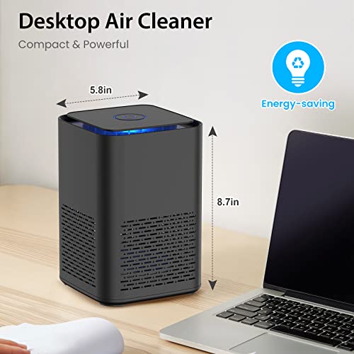 Purificador de Aire con Filtro HEPA H13, Filtro 99,97% de Polvo, Bacterias, Humo, Polen, Pelo de Mascotas, Olor de Cocina, USB Portátil Purificador Aire Para el Hogar y la Oficina con Difusor de Aroma