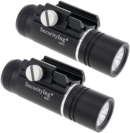 320LM Rail Mounted Compact Torch Mini LED Llight for Picatinny Rail-2 Pack