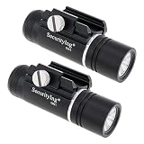 SecurityIng 2PCS 320LM Rail Mounted Compact Rifle Light, Tactical Flashlight for Shotgun Airsoft Ar Rifle R15, Gun Attachment Pistol Flashlight Weapon Light for Mlok/Picatinny Mount, Without Battery