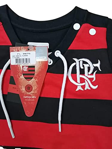 Body Bebê Flamengo Retrô Rubro Negro Oficial