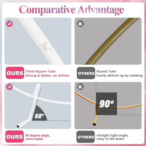 Image of Fomcet 7.2ft Round Backdrop Stand White Circle Arch Metal Wedding Arch | Circle Backdrop Stand Round Arch Stand Balloon Arch Frame for Wedding Ceremony Birthday Party Baby Shower Bridal Decorations