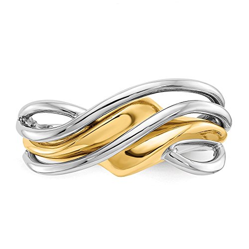 Jewels By Lux 14K Two Tone Gold Wave Ring #TOP4