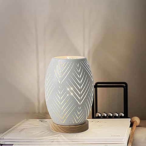 OuXean Modern Table Lamp, E26 60W Night Light Metal Hollow Table lamp for Bedroom Living Room Home Decor Office Restaurant Bar (Without Bulb) Cover