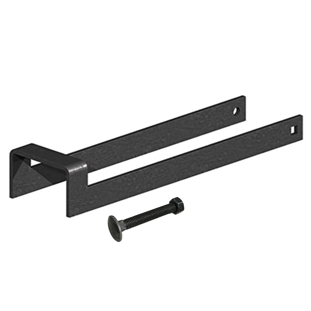 Throw Over Loop Gate Latch 12" Heavy Duty Black 2" Wide Equestrian Heavy Duty Throwover for Horse Stables, Barn Gates, and Fences