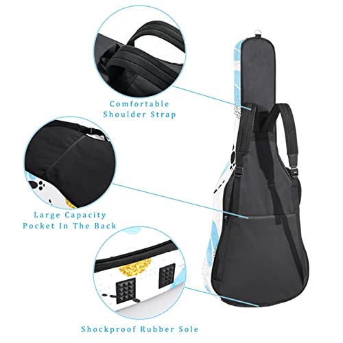 Housse de guitare en tissu Oxford imperméable avec bandoulière réglable Motif libellule Bleu - Les Beatles, Paul McCartney, John Lennon, RIngo Starr, George Harrison Housse de guitare en tissu Oxford imperméable avec bandoulière réglable Motif libellule Bleu – Image 4