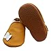 Mejale bébé Semelle en Caoutchouc Souple Chaussures en Cuir Infantile garçon Fille Enfant en Bas âge Rampant Anti-dérapant Nouveau-né Pantoufles (Papillon Marron, 12-18 Mois, L)