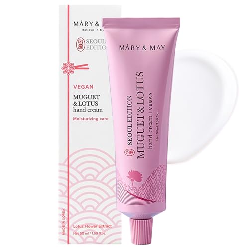 Mary&May Muguet & Lotus Hand Cream (Edición Seúl) - Hidratante de Manos Vegano Coreano - Delicado Aroma Floral - Textura Cremosa Suave y No Grasosa, 50ml