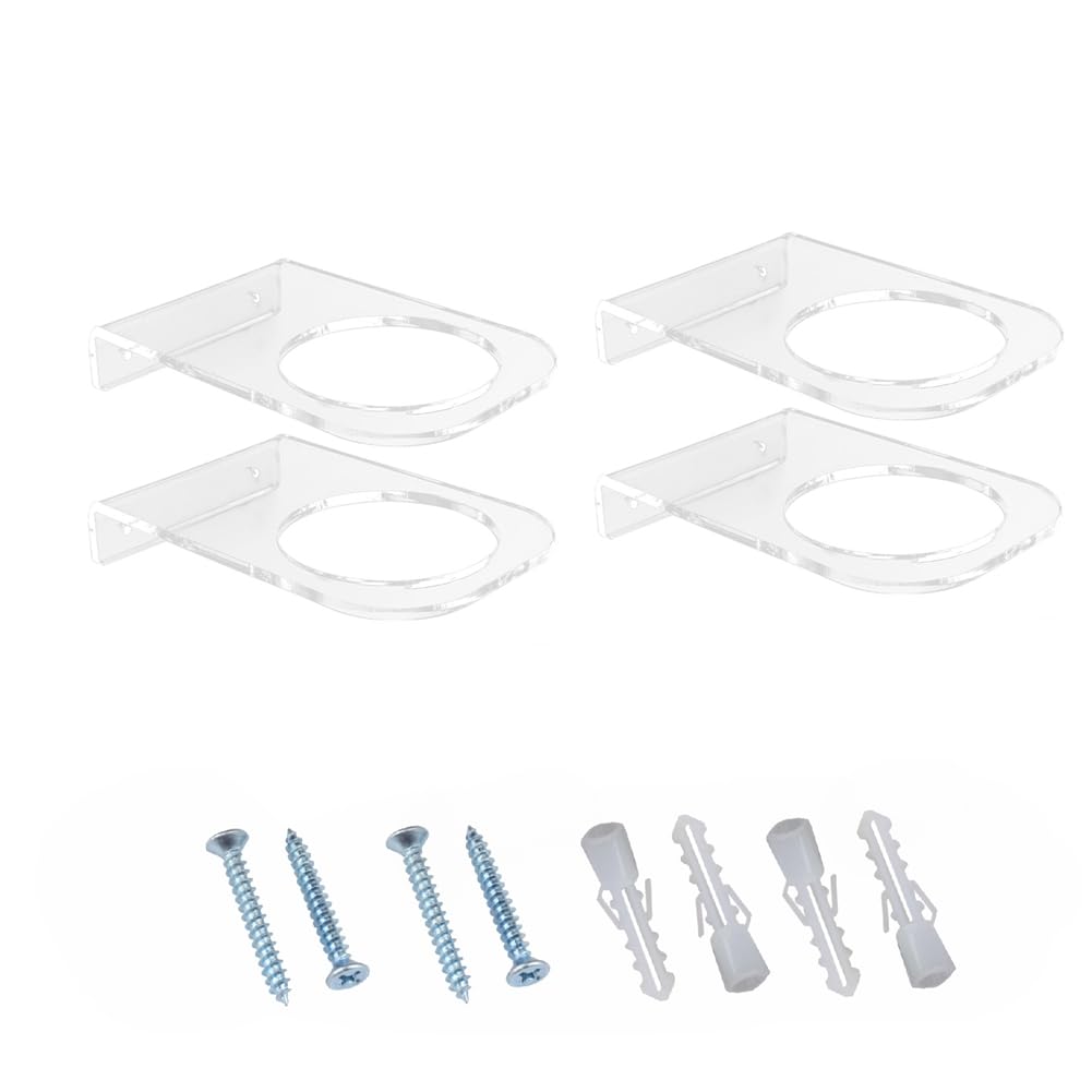 Geroosaty 4 Pack Basketball Holder Wall Mount Acrylic Football Display Rack Clear Ball Holder Shelf