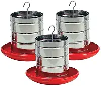Kit 3 Comedouro Tubular 3kg Aves Perdiz Galinha Angola Frango