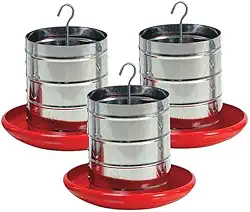 Kit 3 Comedouro Tubular 3kg Aves Perdiz Galinha Angola Frango