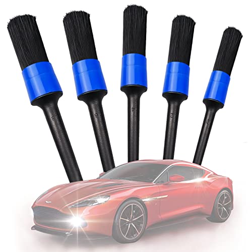 JXUN Pinceau Detailing Auto, 4pcs Brosse Nettoyage Voiture pour La Voiture Moto Roues de Nettoyage Automobile, Tableau de Bord, Intérieur, Extérieur, Cuir Brosse Jante Voiture Cover