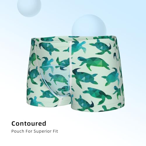 Boys' Cotton Boxer Brief Soft Underwear-Green Sea Turtle4