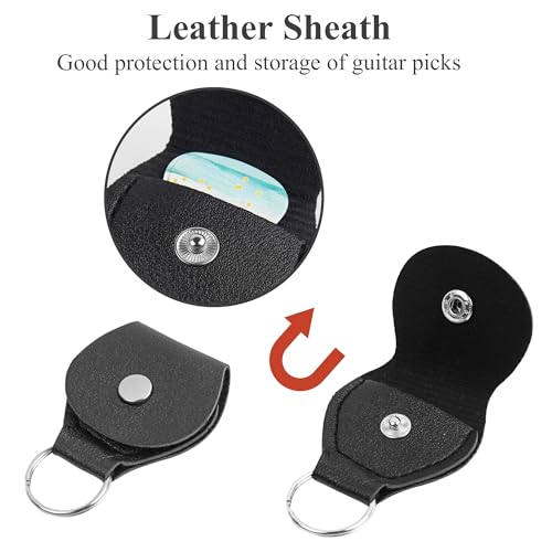Image of Adjustable Guitar Strap Includes 2 Strap Locks & 2 Matching Picks & 1 Picks Holder & 1 leather Strap Button.