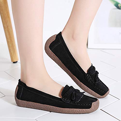 Sisenny Women’s Tassel Slip On Penny Loafers Suede Comfortable Driving Casual Moccasins Flat Shoes - Image 3