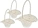 SET - 3 Stück Blumenkinderkörbchen Biedermeierkorb WEISS GROSS, ca. 24 x 17 cm