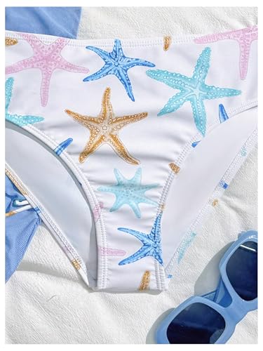 Image of RoseSeek Girl's 3 Piece Cute Bowknot Bathing Suit Halter Triangle High Waisted Swimsuit with Beach Cover Up Skirt
