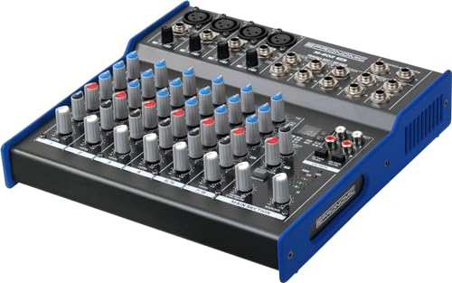 Pronomic M-802FX Live/Studio Mischpult mit digitalem 24bit Multieffektprozessor (4 Mono-Kanäle XLR/Klinke, 2-Stereo Kanäle, 3-Band-EQ, 48V Phantomspeisung)