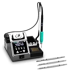 SUGON T21 Precision Soldering Iron Station 120w, 2 Seconds Fast Heat up 716?, 210 Soldering Iron Tips, Universal 110v-220v, Auto Sleep, 3 Memory Storage, 212?-842?, C / ?F, for Electronics, Smd
