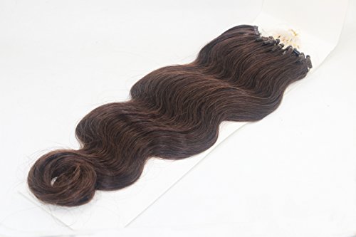 Romantic Angles Micro Loop Hair Extensions 100s 100g Body Wave Human Hair Extension Dark Brown #2 (20'')