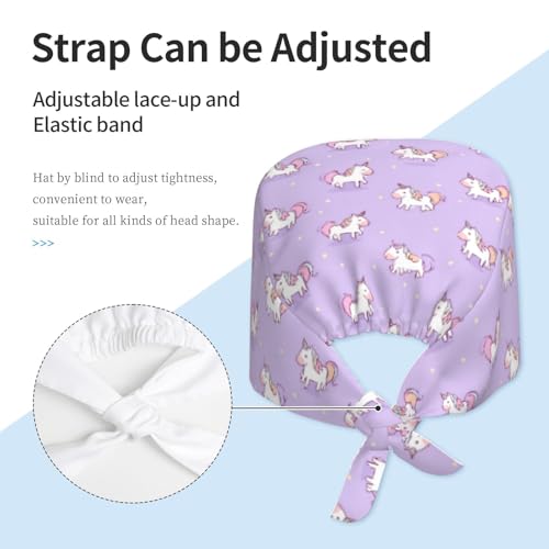 Image of Adjustable Scrub Cap with Sweatband, Breathable Working Hat for Men /Women
