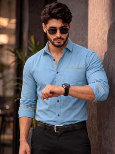Image of Amazon Brand - INKAST Cotton Shirt for Men | Regular Fit Full Sleeve Casual Shirt | Stylish Formal Office Wear Shirts for Men | Soft Comfortable Breathable Cotton Fabric | Fashionable Office Wear