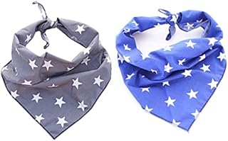 Pet Pooch Boutique Star Bandana for Dog, Small/Medium, Grey